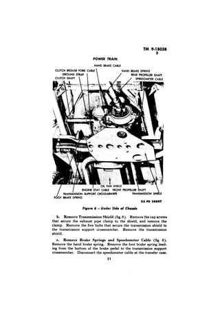 RA PD 28.97 
of Chads 
b. Remove Transmission Shield (fig. 6). 
Remove Brake Springs and Speedometer Cable (fig. 6). 
 