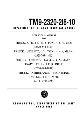 TM 9-2320-218-10 March 68 | PDF
