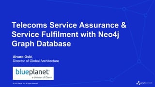 © 2022 Neo4j, Inc. All rights reserved.
Telecoms Service Assurance &
Service Fulfilment with Neo4j
Graph Database
Álvaro Oslé,
Director of Global Architecture
 