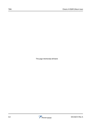TMA                                        Check of VSWR (Return loss)




      This page intentionally left blank




3-2                                                   044-05214 Rev A
 