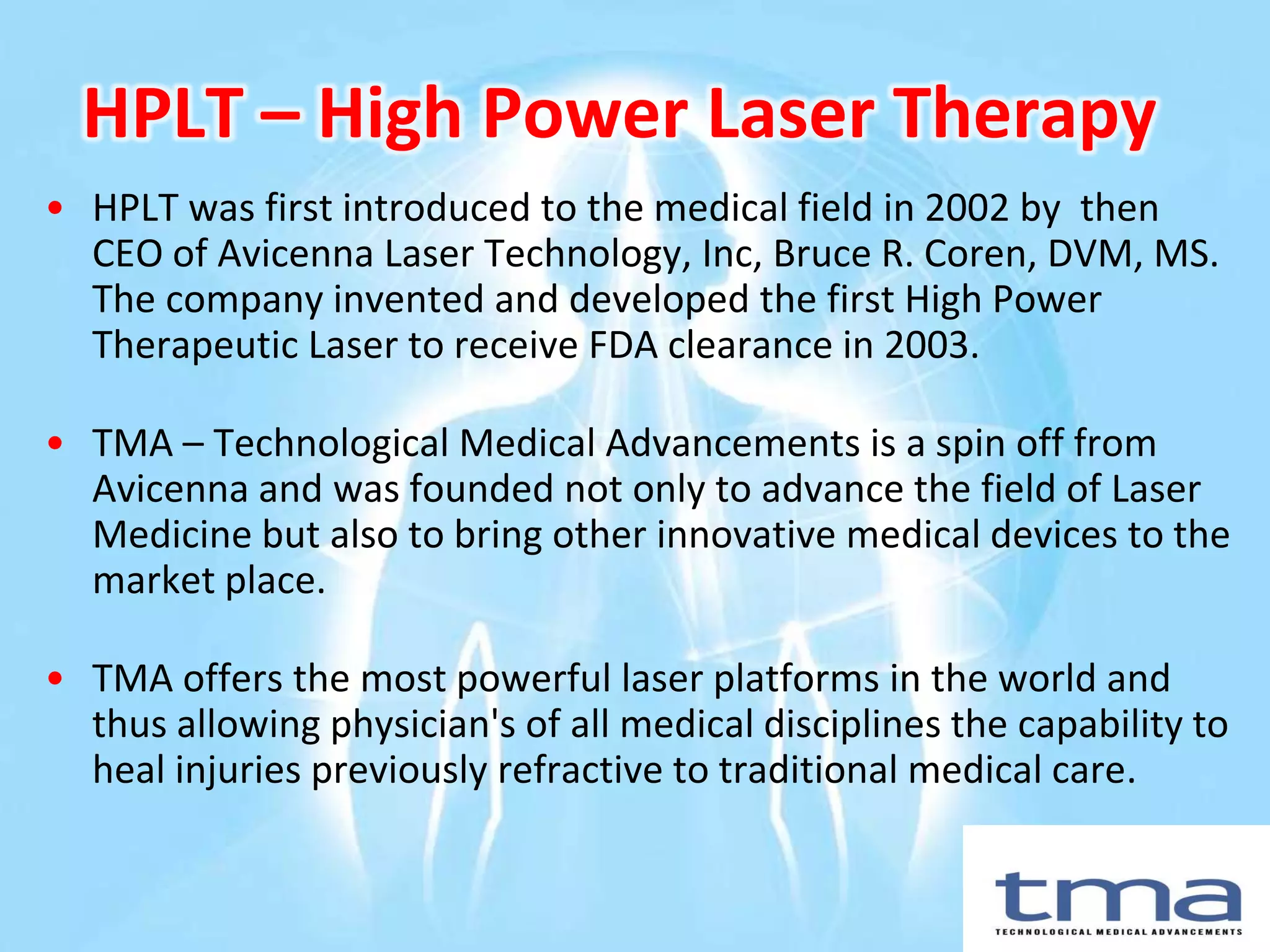 TMA International — Class IV High Power Lasers — Laser Technology ...