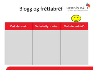 Blogg og fréttabréf
 