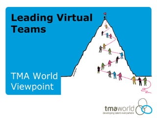 Leading Virtual
Teams



TMA World
Viewpoint
 