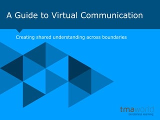 A Guide to Virtual Communication
Creating shared understanding across boundaries
 