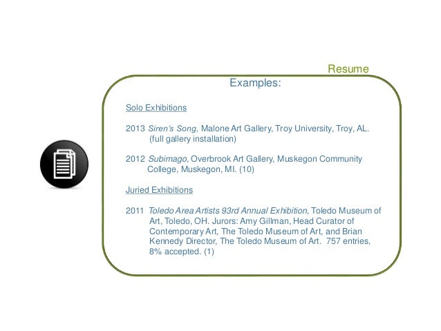 resume for artists