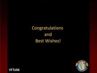 Congratulations  and Best Wishes! 