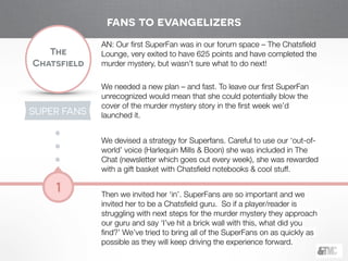 !
The
Chatsfield
1
AN: Our ﬁrst SuperFan was in our forum space – The Chatsﬁeld
Lounge, very exited to have 625 points and...