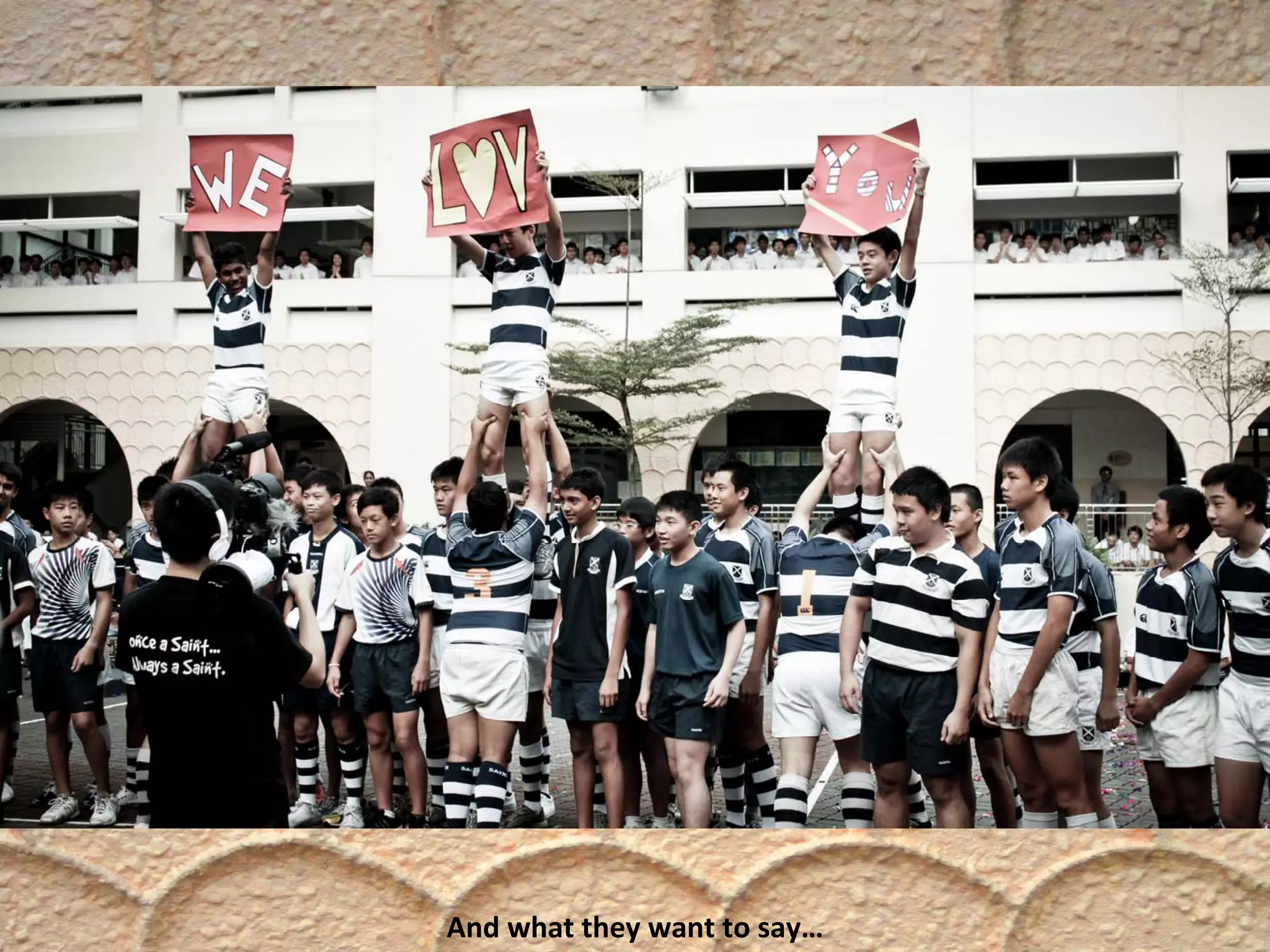 And what they want to say…
 