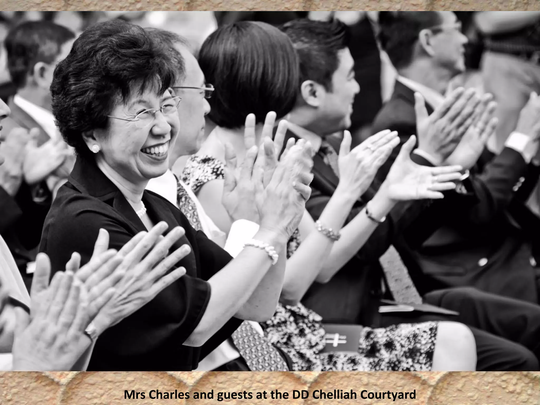 Mrs Charles and guests at the DD Chelliah Courtyard
 