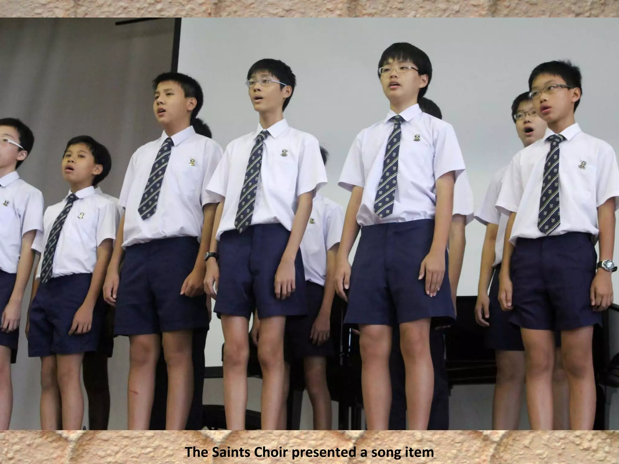 The Saints Choir presented a song item
 