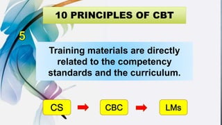 Training materials are directly
related to the competency
standards and the curriculum.
 