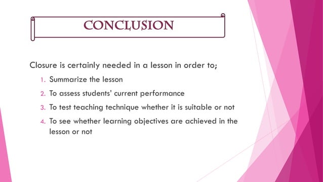 Closure part in Teaching and Learning Session | PDF | Educational ...