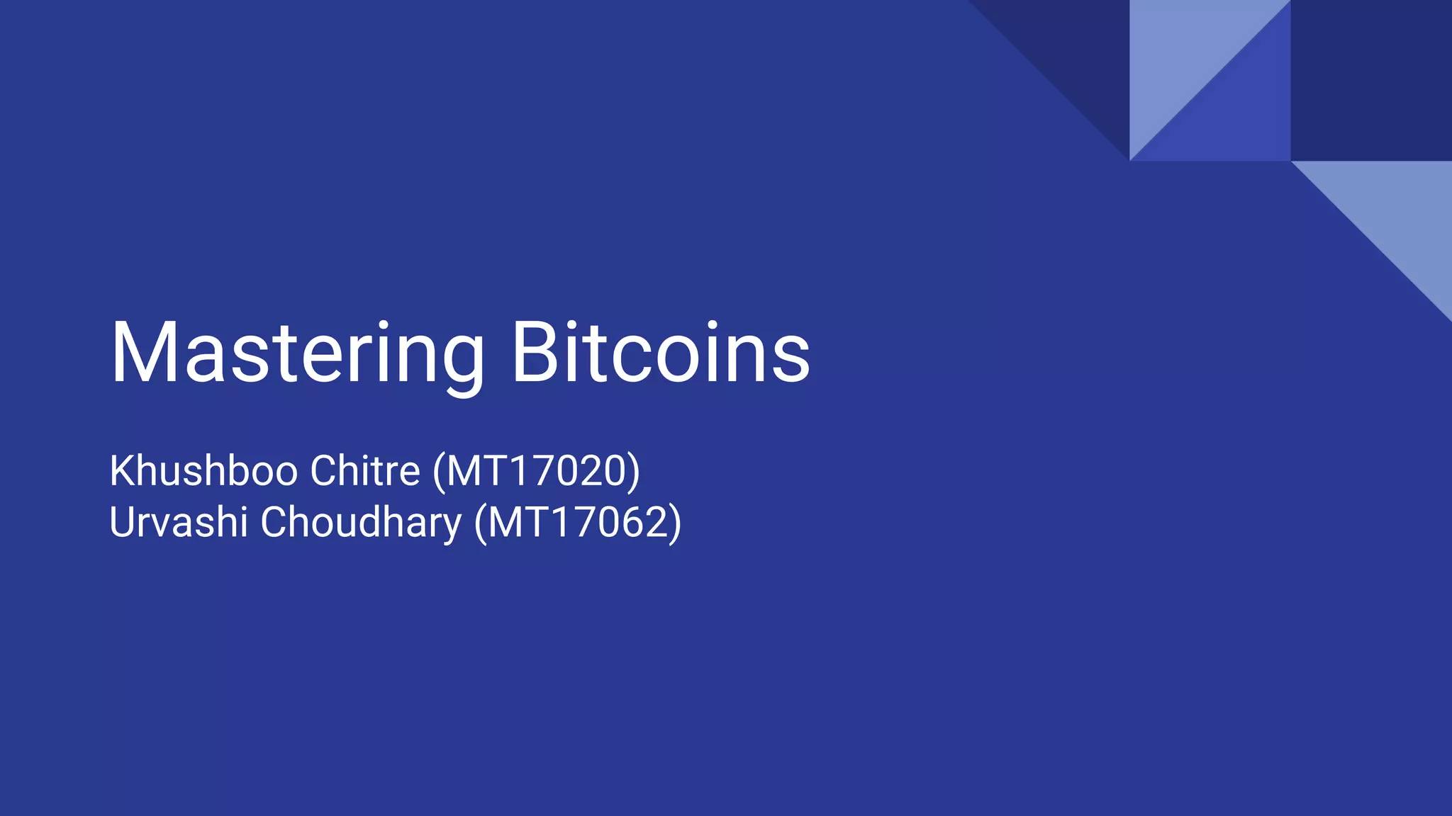 Tmc mastering bitcoins ppt | PDF