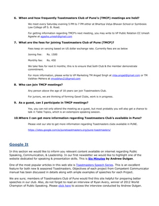 Tmcp newsletter oct_2012 | PDF | Education