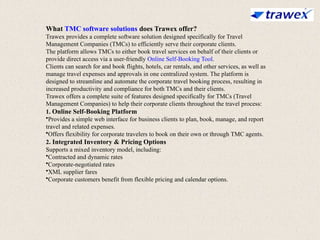 TMC TRAVEL PLATFORM | SOLUTION FOR TRAVEL MANAGEMENT COMPANY | PPTX