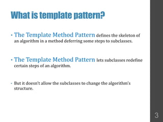 Presentation on Template Method Design Pattern | PPTX