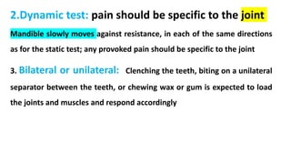 TMDs Assesment and management og TMJ disorders, TMJ mobilization | PPTX
