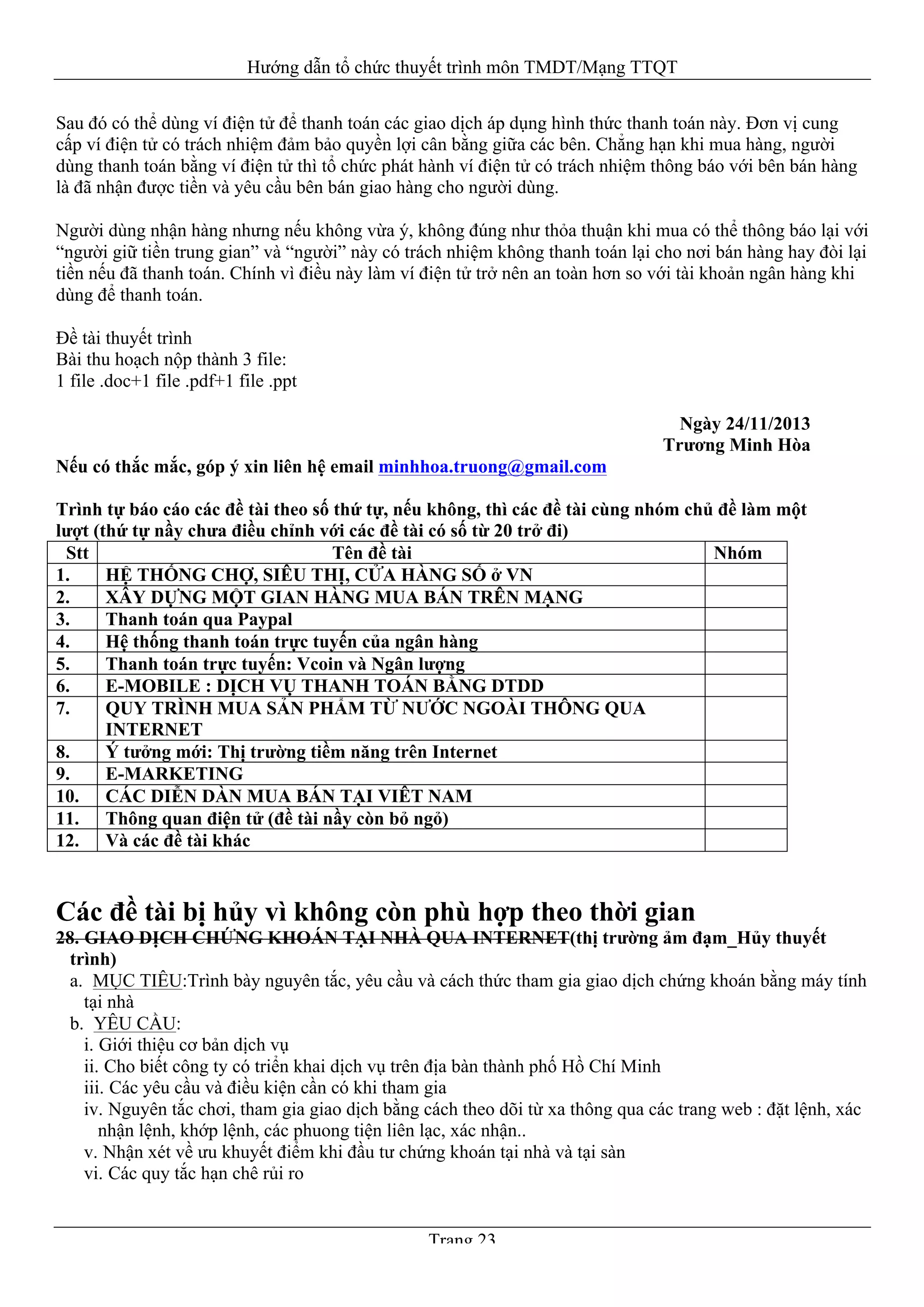 Tmdt detaithuyettrinh nhom | PDF