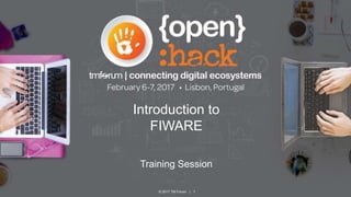 © 2017 TM Forum | 1
Introduction to
FIWARE
Training Session
 