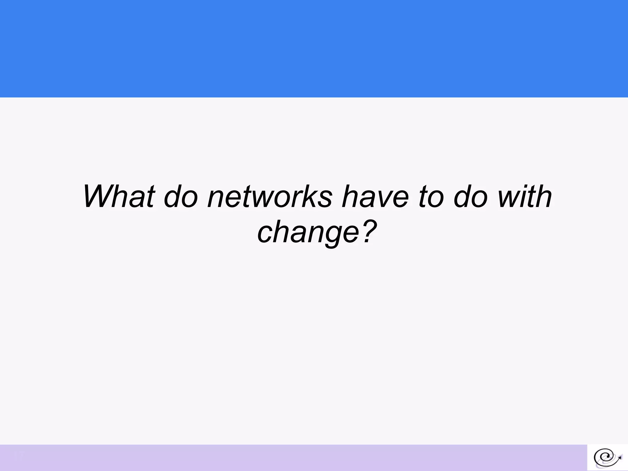 What do networks have to do with change? 