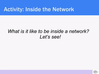 Activity: Inside the Network <ul><li>What is it like to be inside a network? Let’s see! </li></ul>