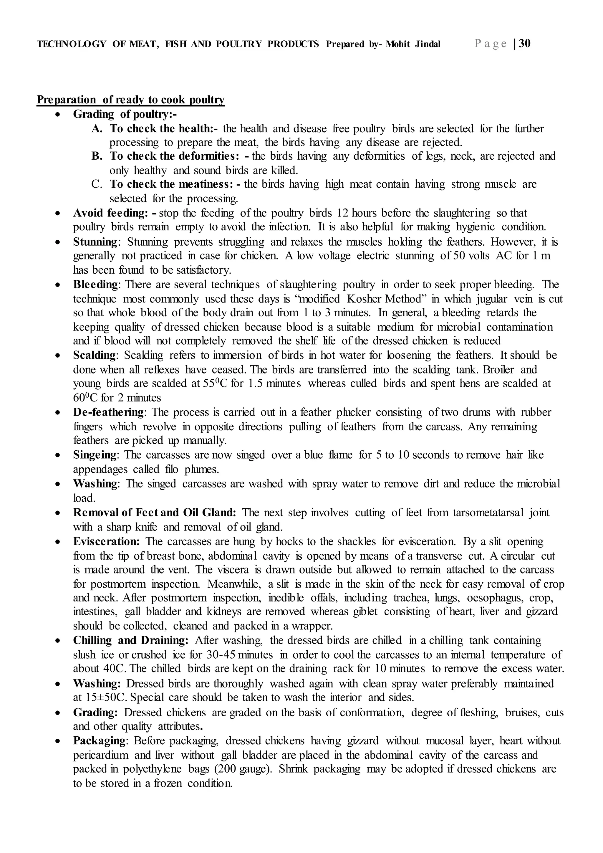 TECHNOLOGY OF MEAT, FISH AND POULTRY PRODUCTS | DOCX