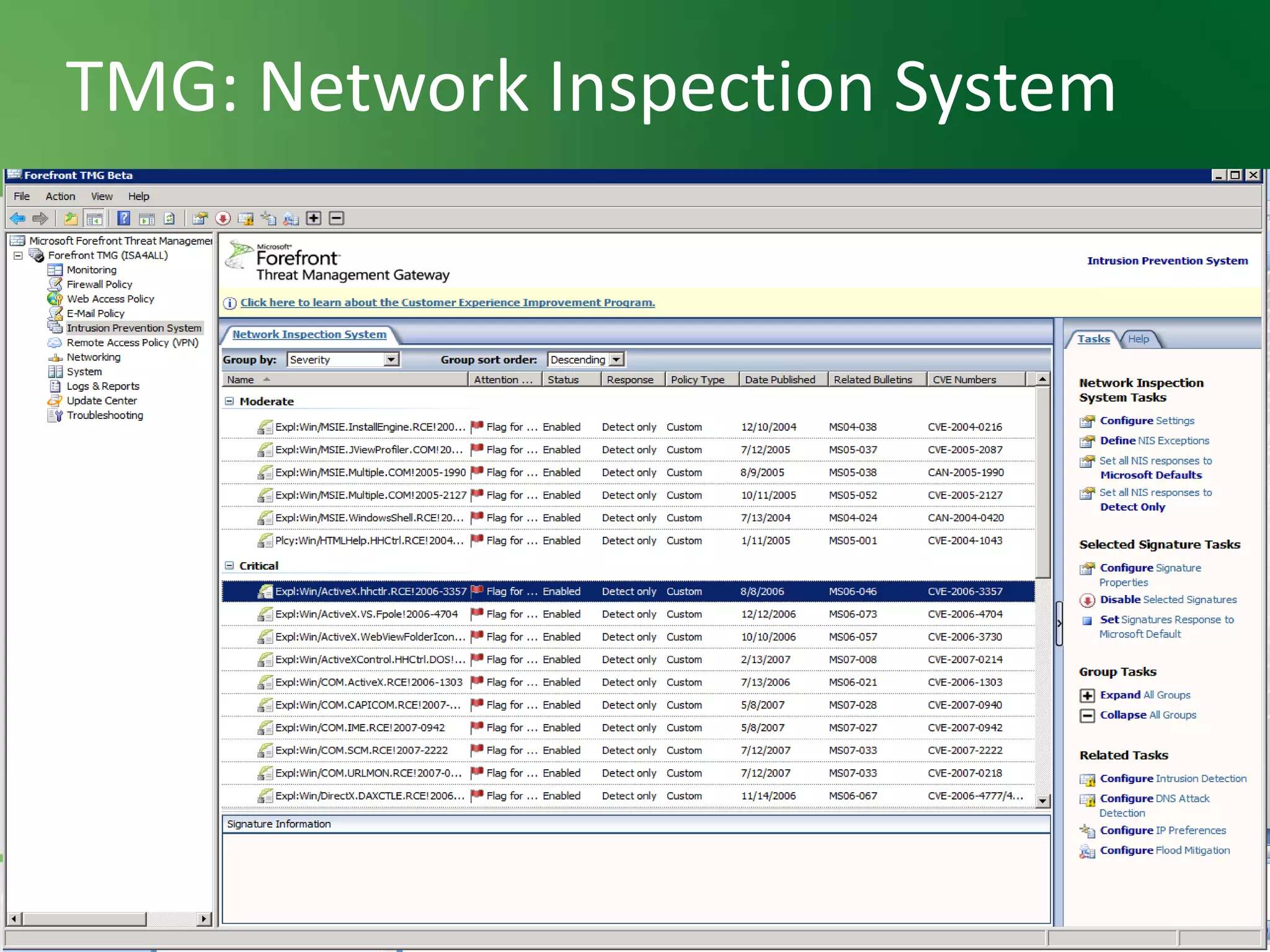 TMG: Network Inspection System

51

 
