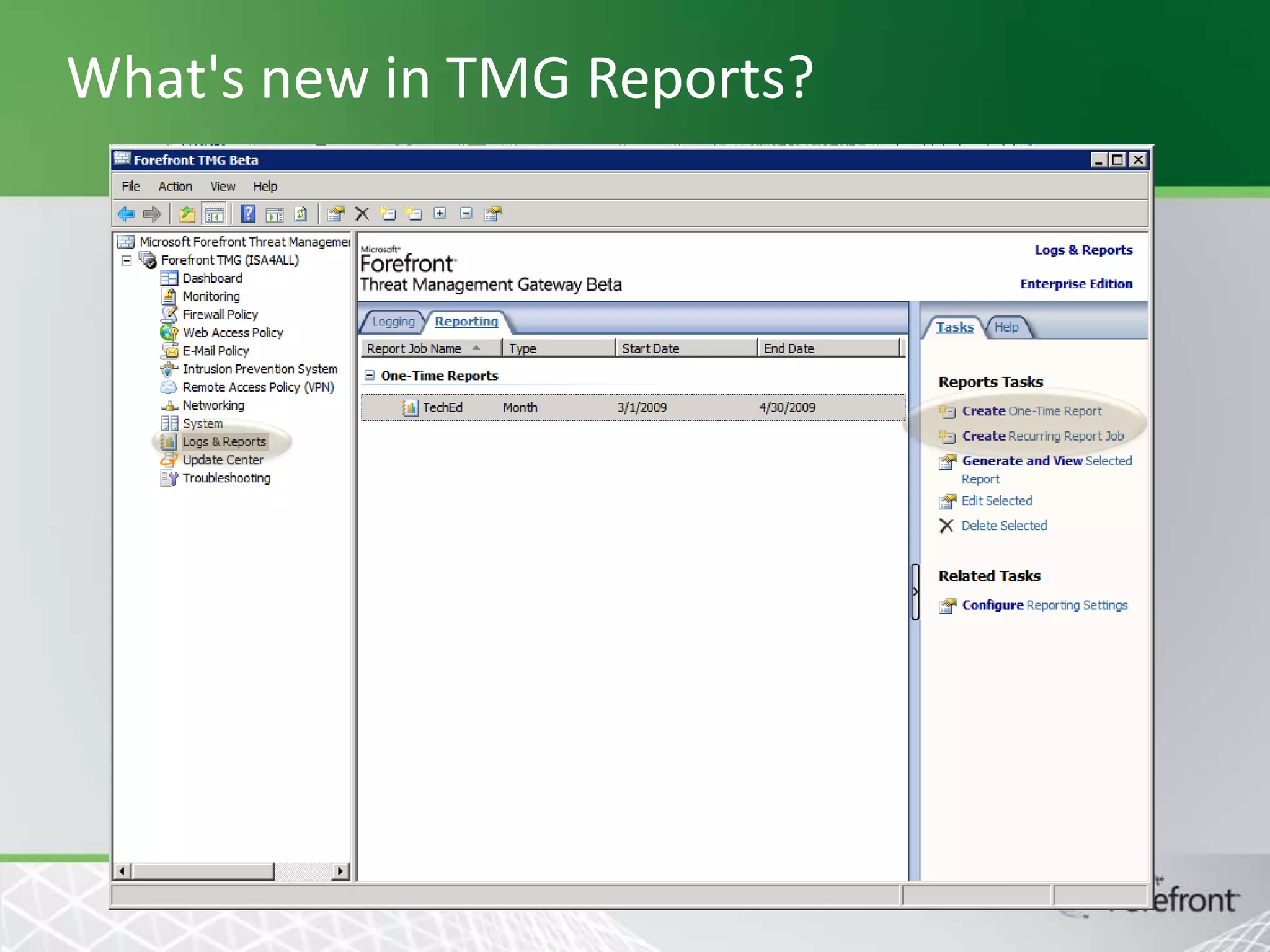 What's new in TMG Reports?

 