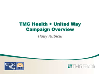 TMG Health + United Way
Campaign Overview
Holly Kubicki
 