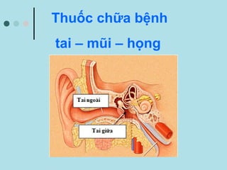 Thuốc chữa bệnh
tai – mũi – họng
 