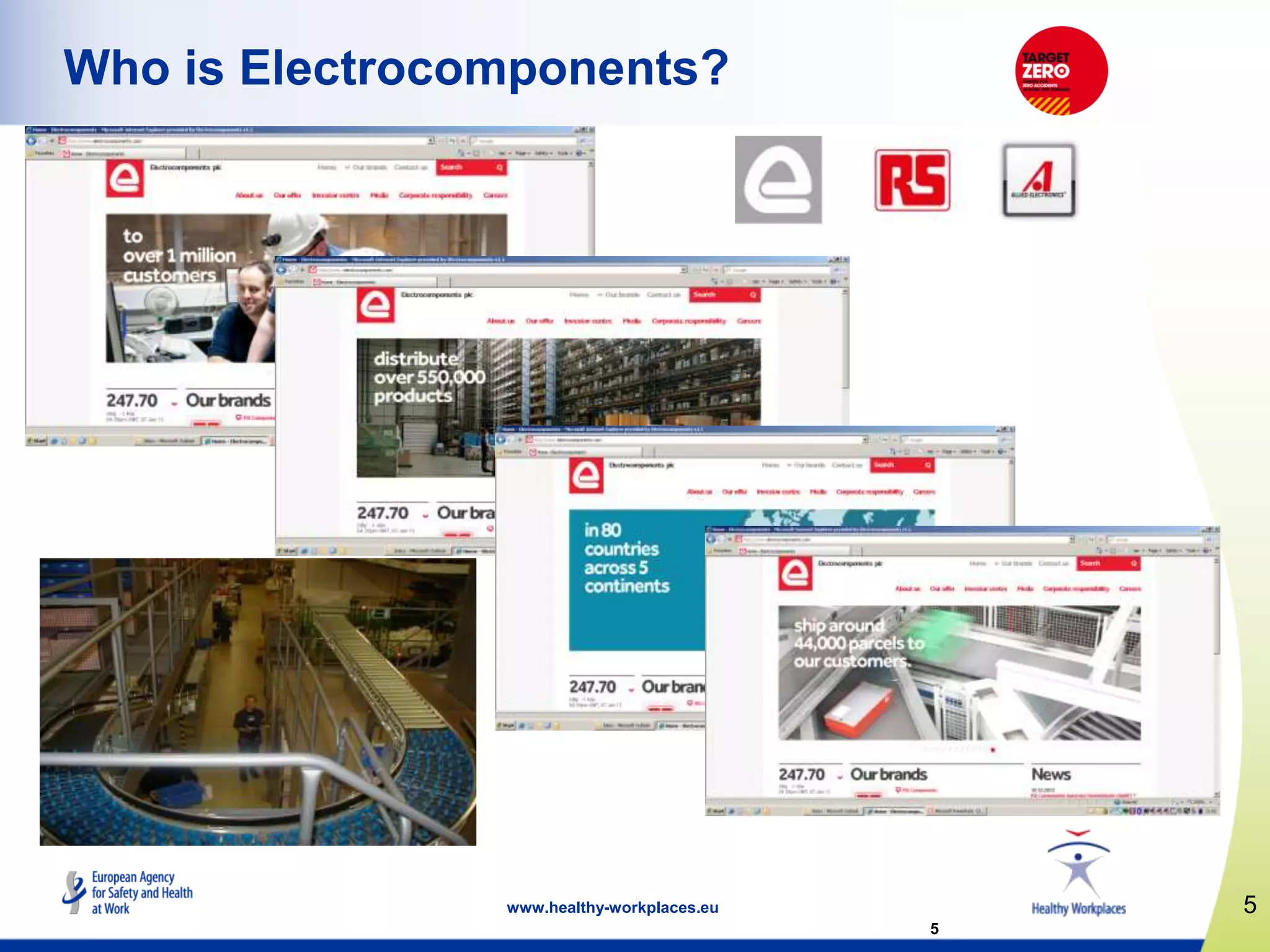5www.healthy-workplaces.eu
5
Who is Electrocomponents?
 