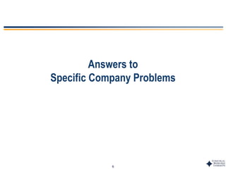 6
Answers to
Specific Company Problems
 