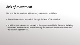 Stretched Axes TMJThe TMJ must also work in coordination with the contralateral TMJ to ...