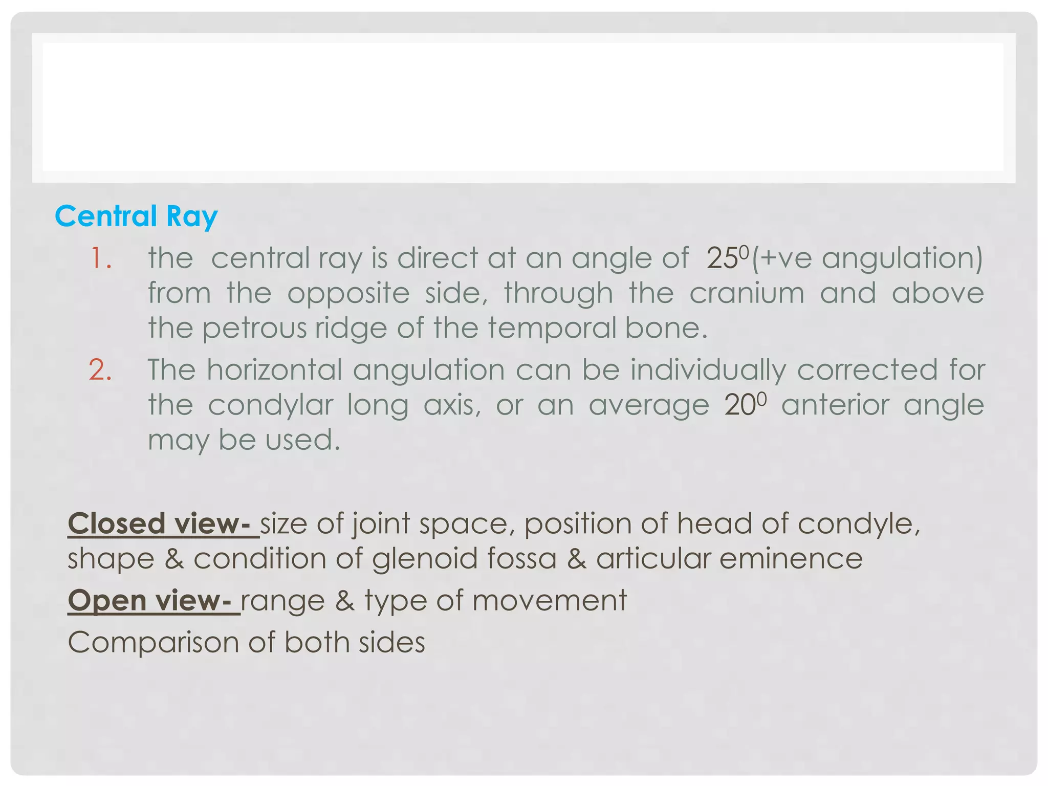 Petrous Ridge Positioning Chart Tmj examination & imaging | PPTX