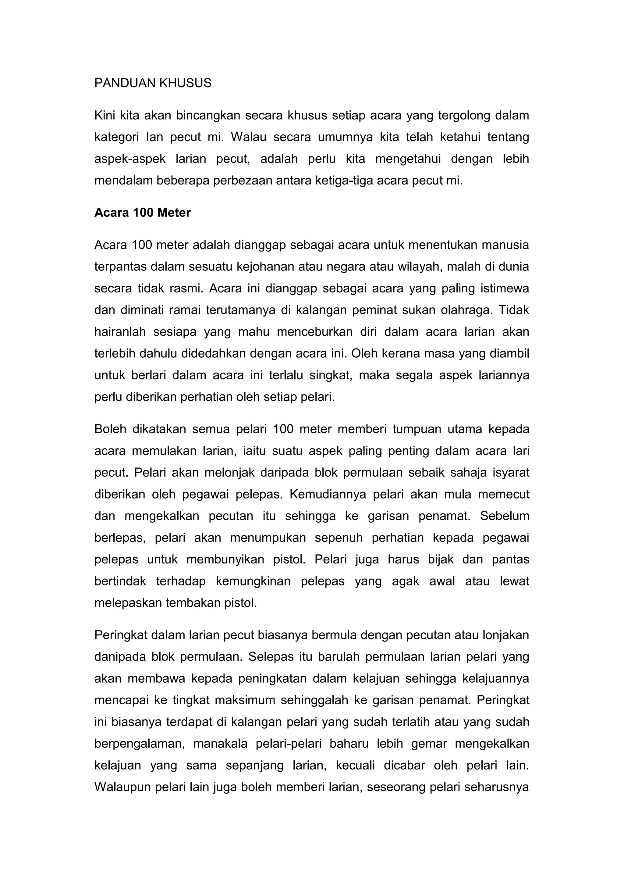 Lari Pecut 100 meter | DOCX