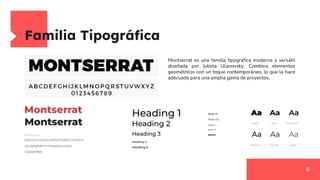 Familia Tipográfica
8
Montserrat es una familia tipográfica moderna y versátil
diseñada por Julieta Ulanovsky. Combina elementos
geométricos con un toque contemporáneo, lo que la hace
adecuada para una amplia gama de proyectos.
 
