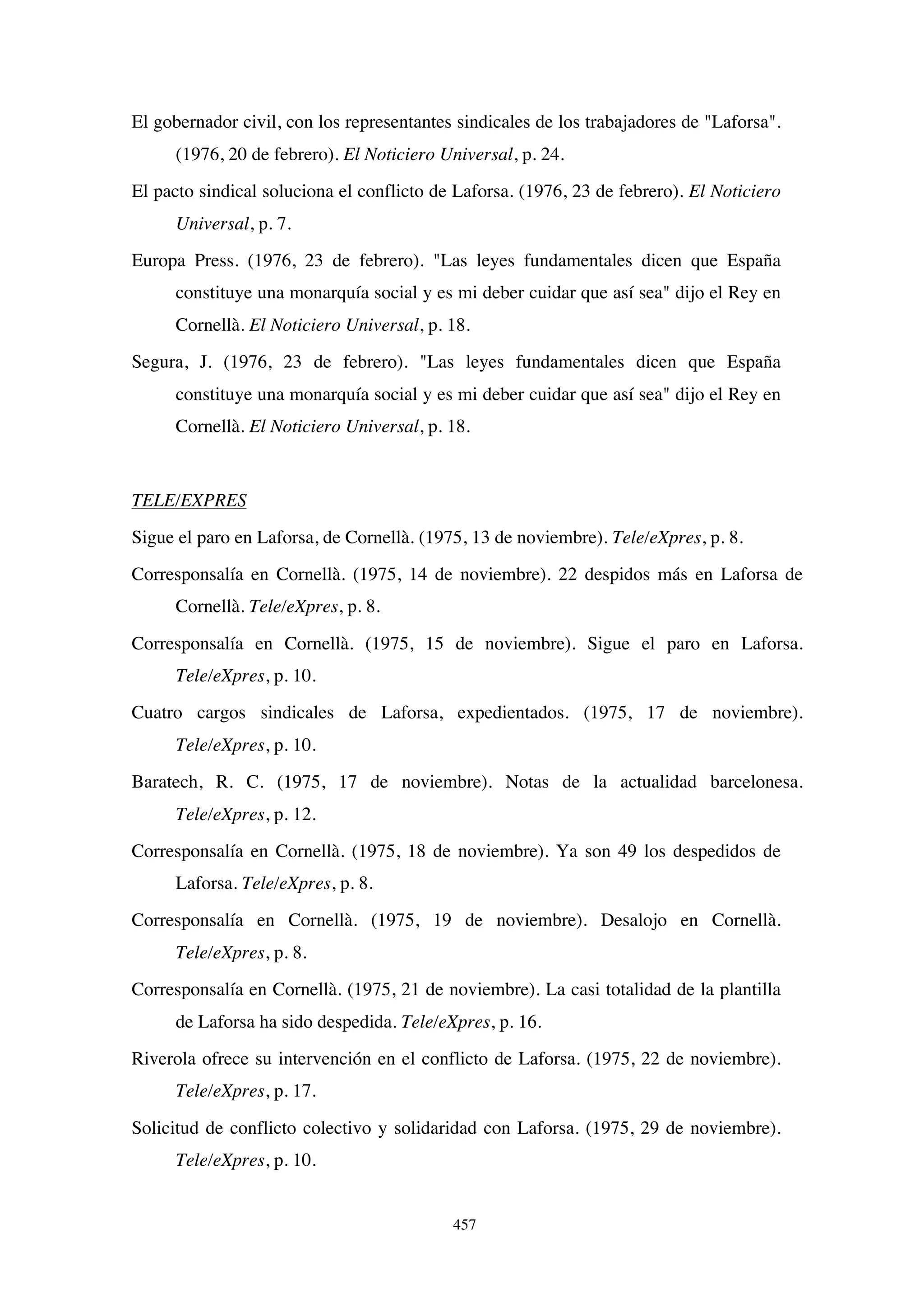 El papel de la prensa en la huelga de Laforsa