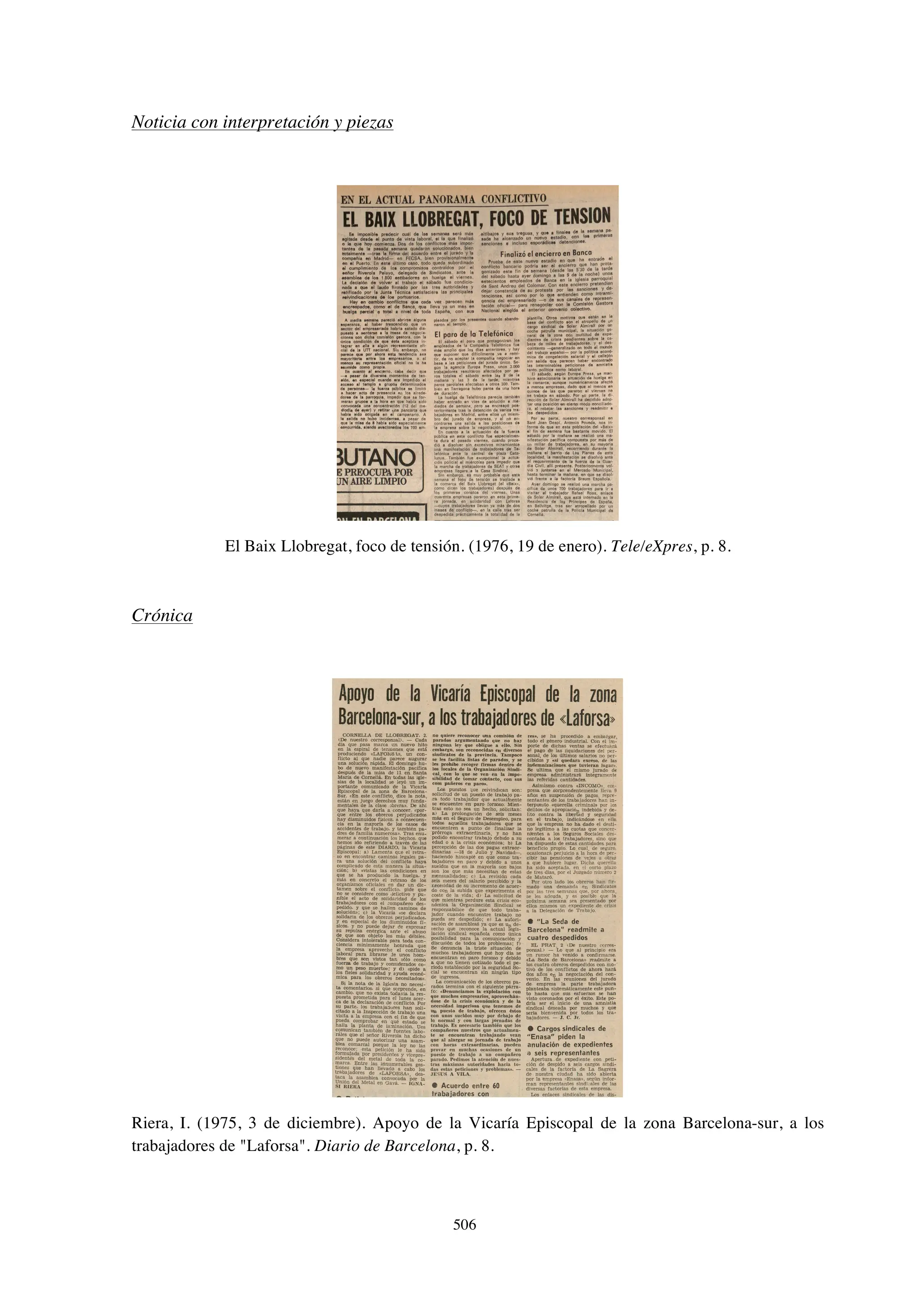 El papel de la prensa en la huelga de Laforsa