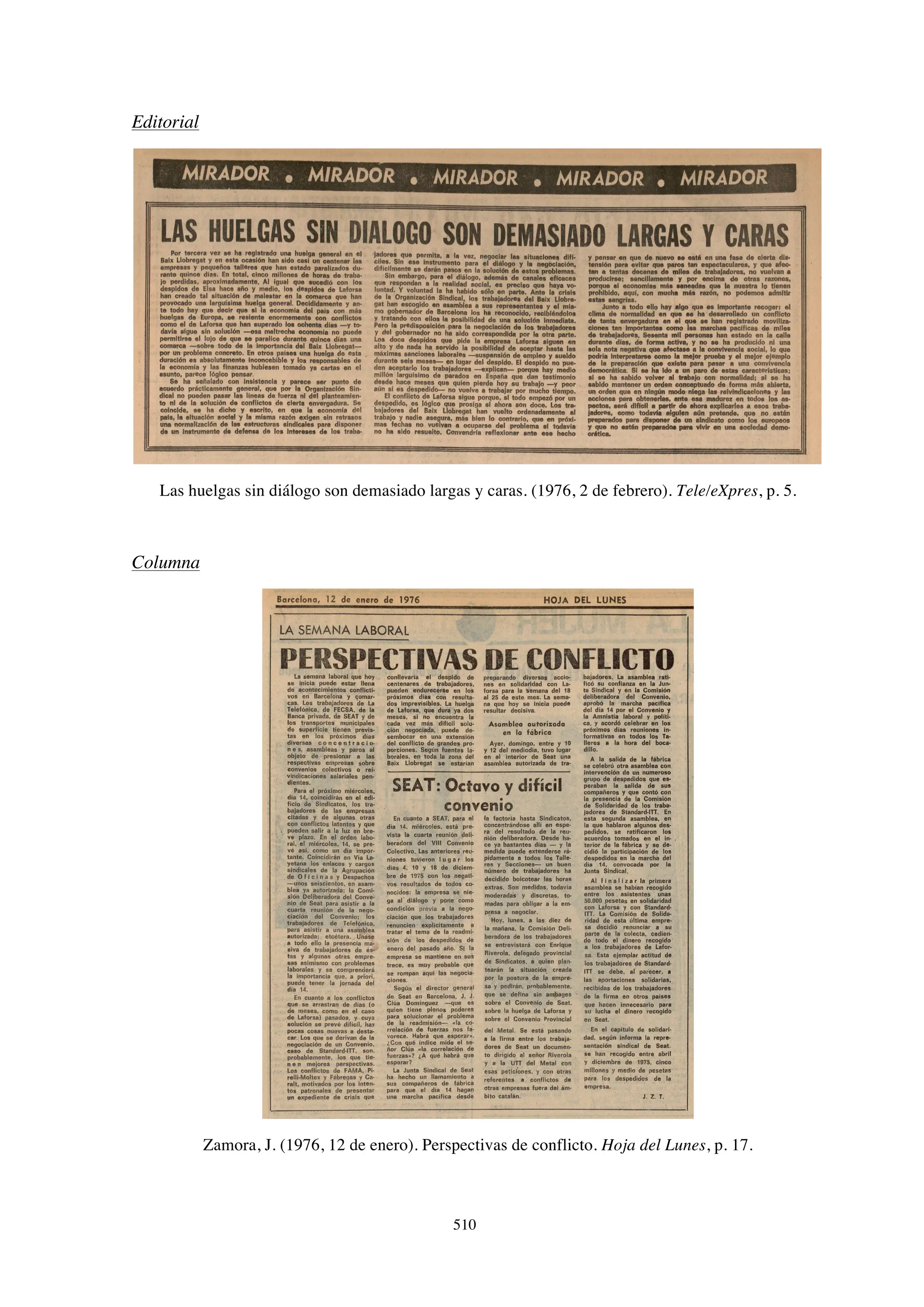 El papel de la prensa en la huelga de Laforsa