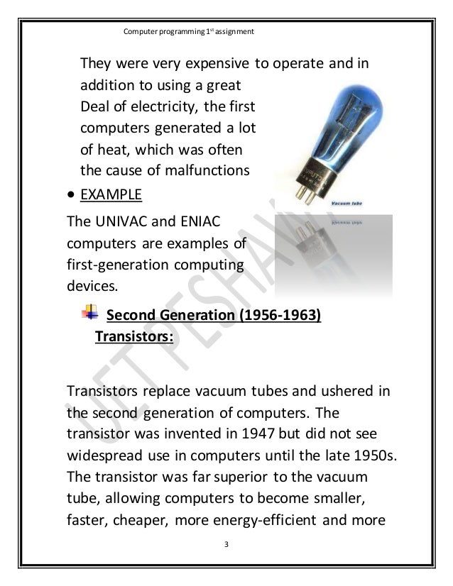 history of computer short assignment