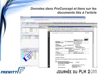 Données dans ProConcept et liens sur les
               documents liés à l’article
 