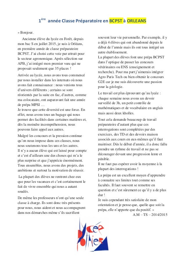 Lettre De Motivation Parcoursup Prepa Pcsi