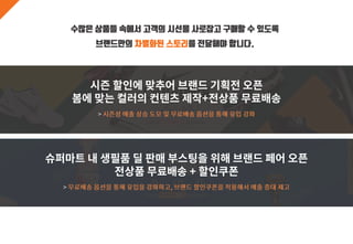 수많은 상품들 속에서 고객의 시선을 사로잡고 구매할 수 있도록
브랜드만의 차별화된 스토리를 전달해야 합니다.
 