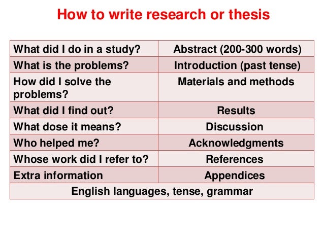 should a thesis be written in past tense