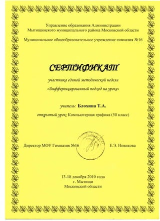 Сертификаты и дипломы для портфолио | PDF