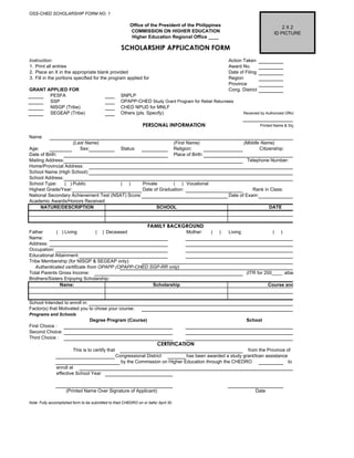 ched scholarship form | PDF