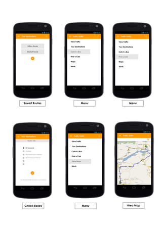 Saved Routes Menu Menu
Check Boxes Menu Area Map
 
