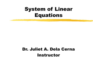Comprehensive Guide to Solving Systems of Linear Equations | PPT