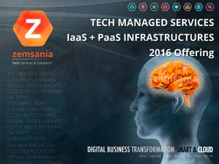 TECH MANAGED SERVICES
IaaS + PaaS INFRASTRUCTURES
2016 Oﬀering
 