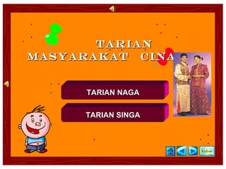 TARIAN
MASYARAKAT CINA


     TARIAN NAGA


     TARIAN SINGA
 